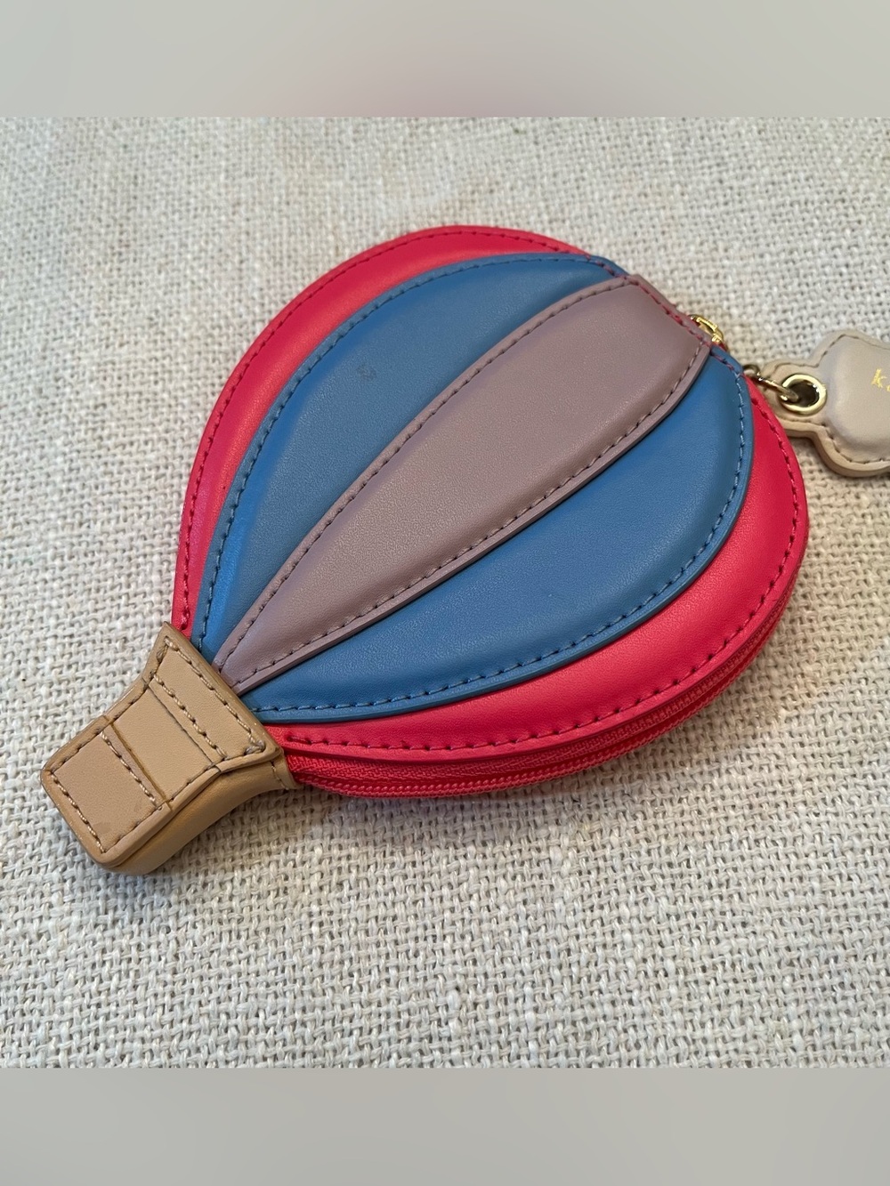 Kate Spade Leather Hot Air Balloon Coin Purse Wallet CC Holder Lipstick Case - Picture 3 of 8